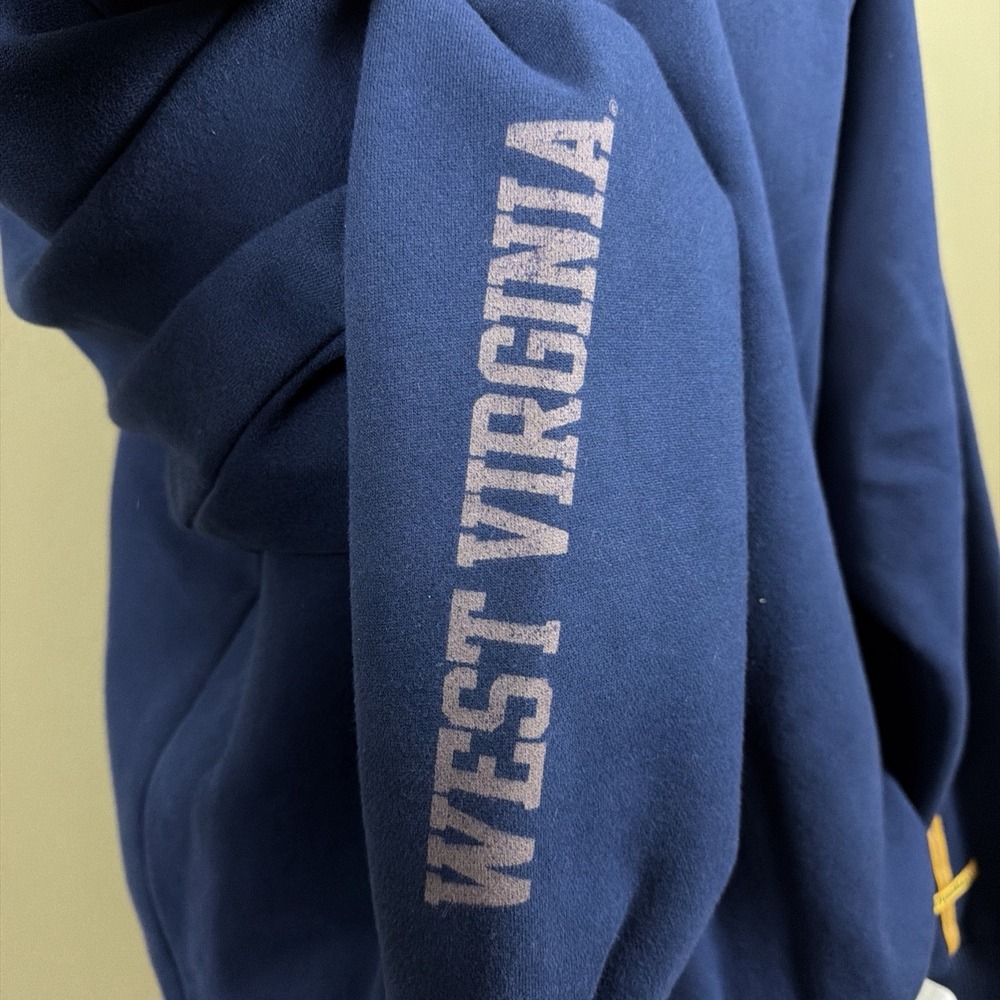 VINTAGE Y2K NIKE TEAM WVU WEST VIRGINIA FULL ZIP SWEATSHIRT FLEECE WOMENS M NWOT - Picture 7 of 13